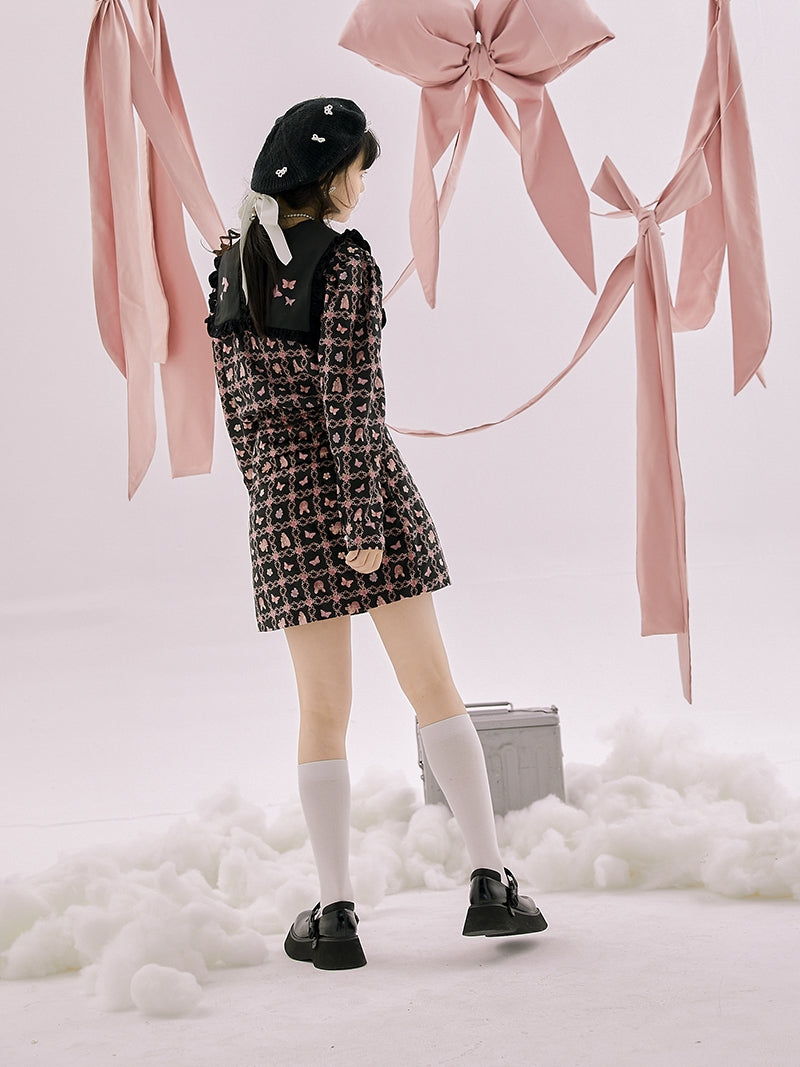 Butterfly Trapezoid Short Skirt