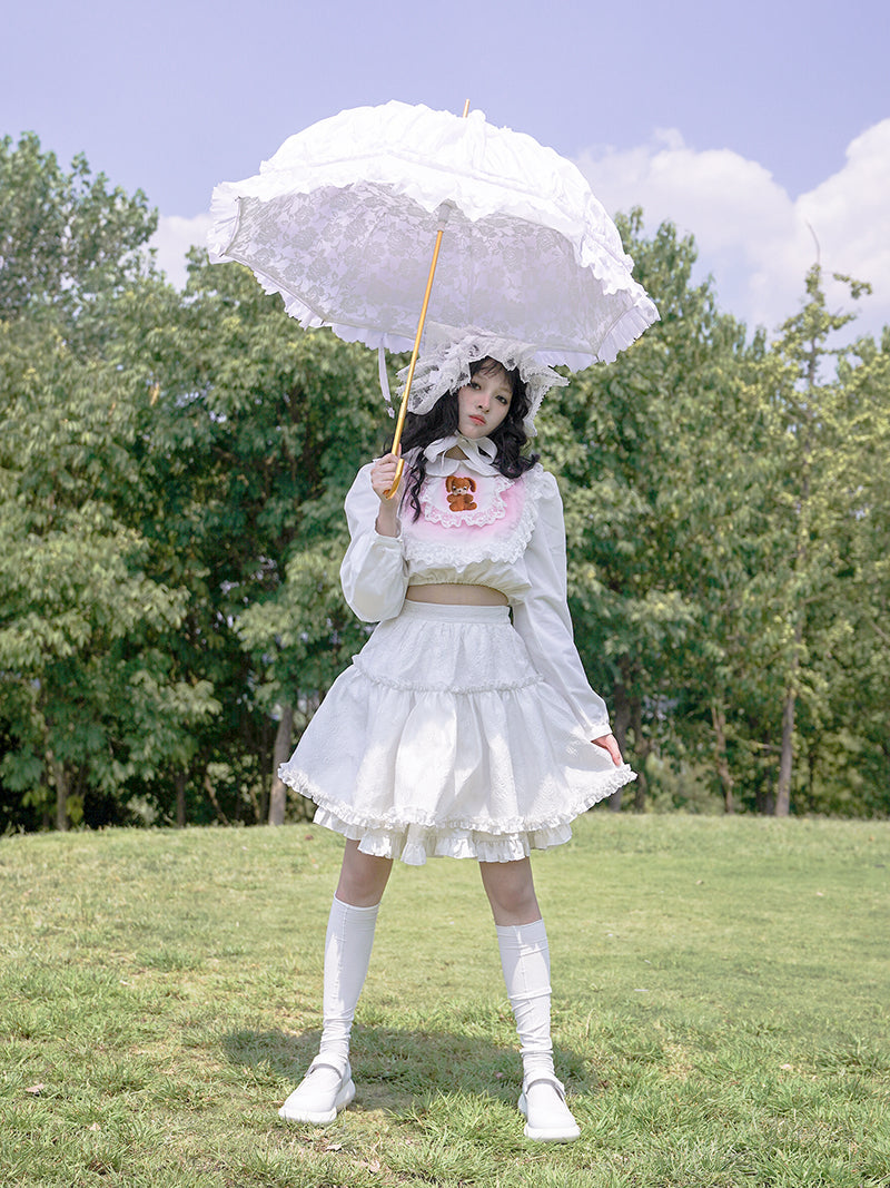 Lace Long-sleeved Short Shirt